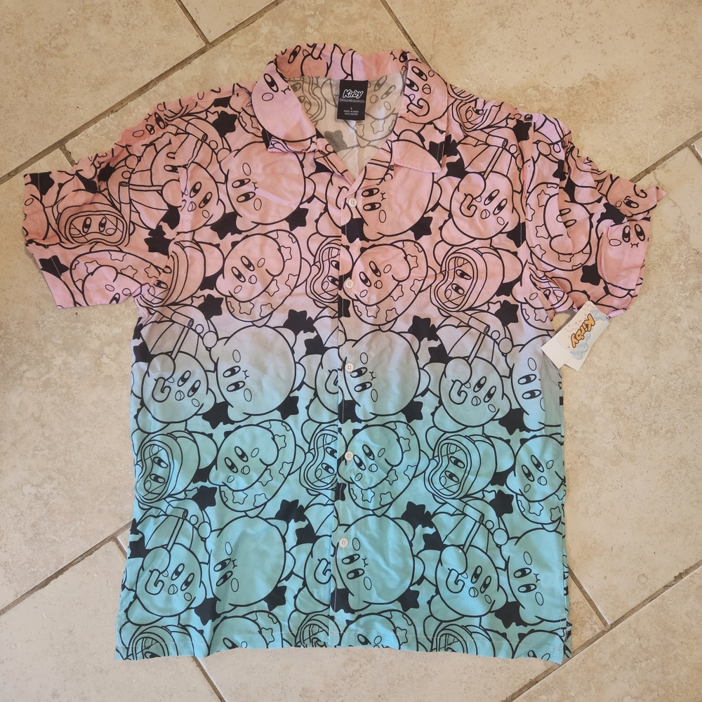 Colorful Kirby Button Up Print Shirt